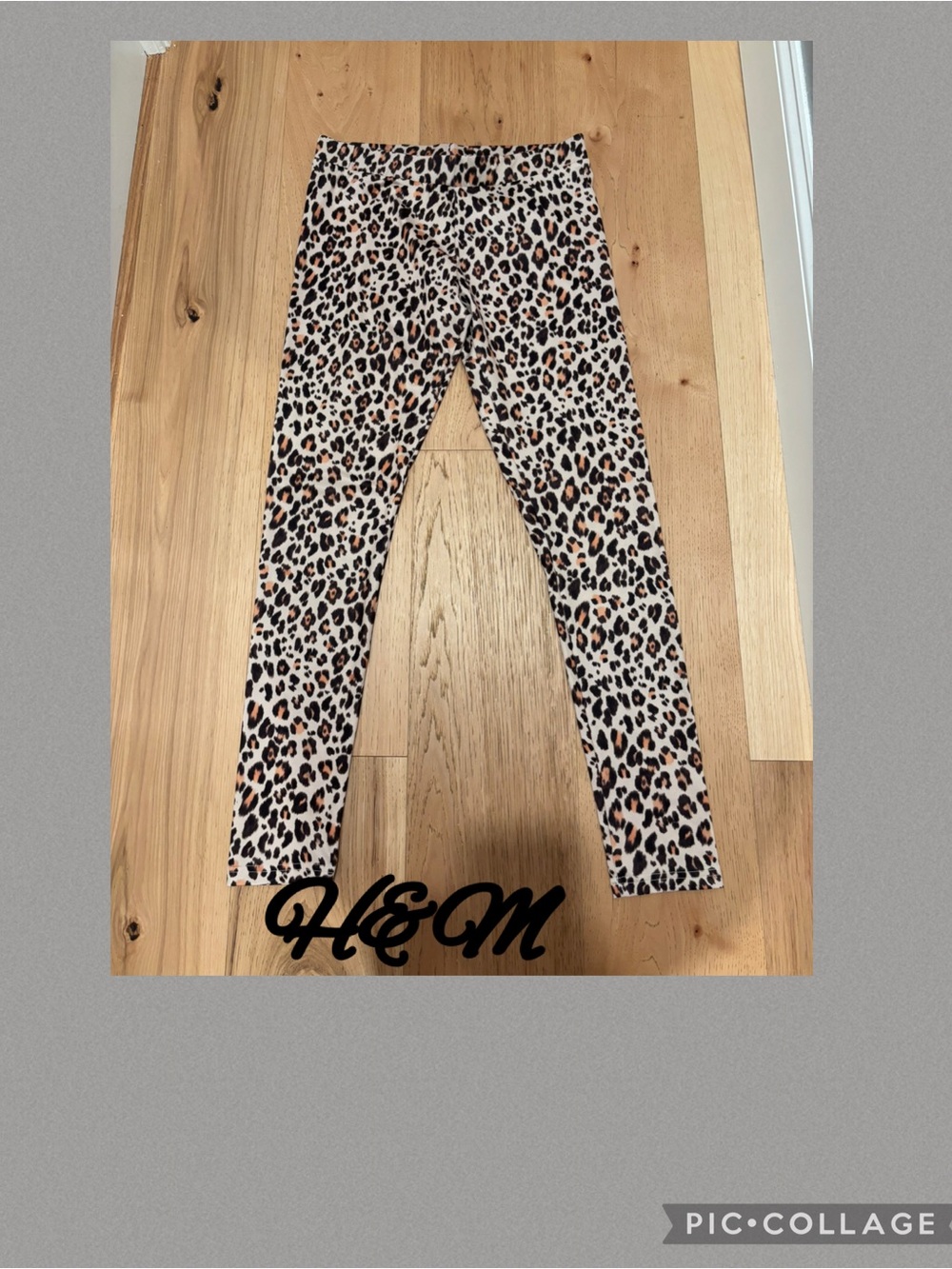 H&M Leopard Print Leggings in Cream and Brown